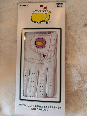 New Masters White Golf Glove with Pink Accents